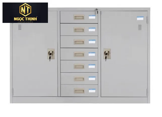 Tủ sắt sơn tĩnh điện 3 khoang TU118-7DB Tủ sắt sơn tĩnh điện 3 khoang TU118-7DB